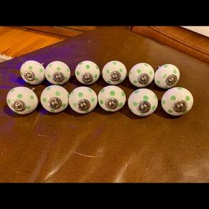 Cute set of 12 matching polka dot knobs/pulls.